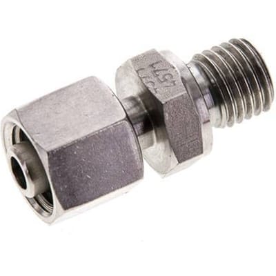 8L & M12x1.5 RVS Rechte Draaidoorvoer Buitendraad 315bar FKM Verstelbaar ISO 8434-1