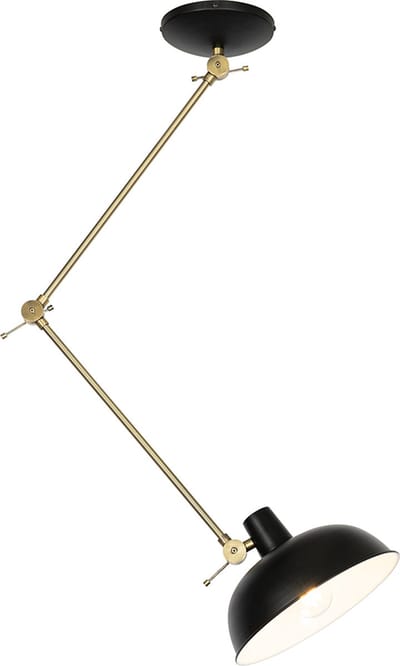 QAZQA milou - Retro Plafondlamp - 1 lichts - L 25 cm - Zwart - Woonkamer | Slaapkamer | Keuken