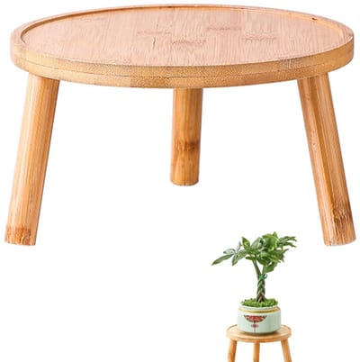Dailygoods- Plantenkruk Hout - Houten Bloemenkruk - Potplantenstandaard - Bloempot Houder - Decoratie Binnen/Buiten - Klein (14 x 9,5 cm) - Plantenstandaard
