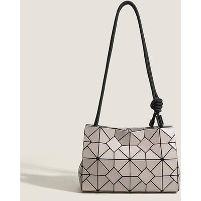Japanse Kleine Vierkante Tas Zomer Trendy Crossbody Tas Enkele Schouder Dames Tas Modieus Eenvoudig Geometrisch Diamant Patroon Trekkoord Tas black