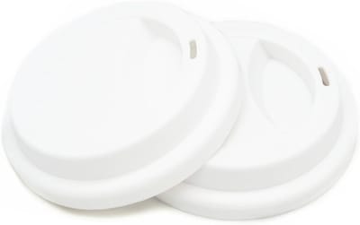 Herbruikbare silicone drinkdeksels voor koffiemokken - Lekvrije deksels voor veilig drinken, 2 stuks - Wit