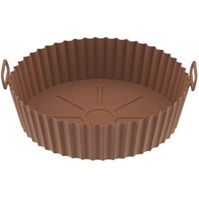 Airfryer Siliconen Potten Herbruikbare Siliconen Airfryer Liner Mand Hoge Temperatuur Bestendigheid Voedsel brown