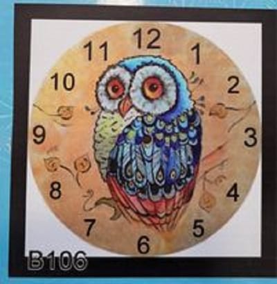Diamond Painting klok - Klok om te painten - uil