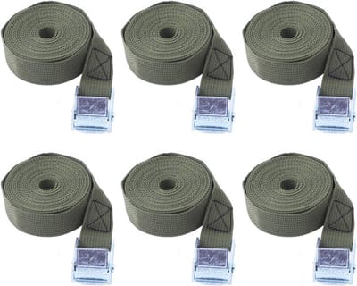 Spanbanden met Ratels 6 Stuks - Bevestigingsriemen voor Fietsendrager, Camping en Autotransport - 25 mm x 6 m