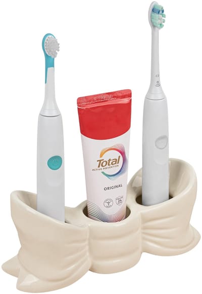 Dailygoods - Elektrische Tandenborstelhouder van Keramiek voor Badkamer (Wit)