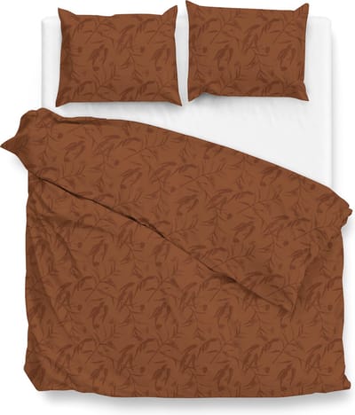 Zohome Fiori-di-Satinado Dekbedovertrek - Tweepersoons - Katoensatijn - 200x200-220cm - Oranje