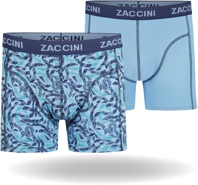 Zaccini Cotton Stretch Boxershorts - Blauw - 2 stuks - Heren onderbroeken - Boxer - 95% Katoen - Maat S