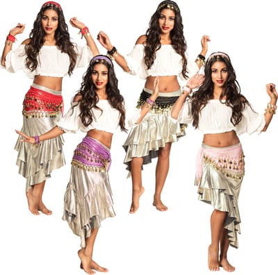 Boland - Set Belly dance assorti - Volwassenen - Vrouwen - Buikdanseres - 1001 Nacht