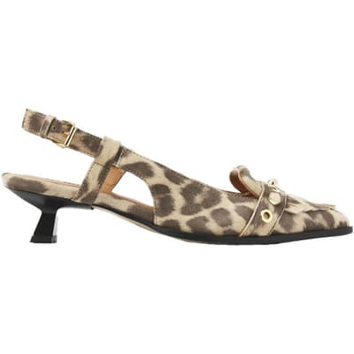 VIA VAI Lea Aileen Slingbacks Dames - Leer - Bruin - Maat 39