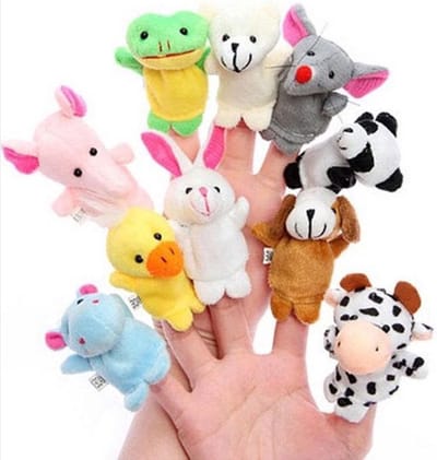 Finnacle - 10-delige dieren set vingerpopjes voor kinderen - Educatief speelgoed met verschillende diertjes - Thema Dieren - Speelgoed