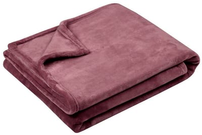Stof Textiles Plaid/bankdeken Maribelle - aubergine - 130 x 160 cm - polyester fleece - 1 persoons