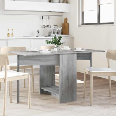 vidaXL - Eettafel - 138 - x - 70 - x - 73,5 - cm - Bewerkt - hout - Grijs - Sonoma