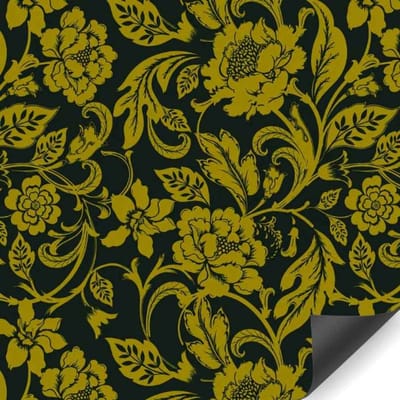 Papierrol Cadeaupapier – Baroque Flowers – 60 cm x 100 m – Goudkleurig Inpakpapier – Duurzaam & Recyclebaar