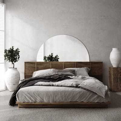 Coloray Halfronde Spiegel – Moderne Wandspiegel met Elegant Design, Hoogwaardig Glas en Zachte Organische Vorm – Perfect voor Woonkamer, Hal of Slaapkamer - 40 cm x 80 cm