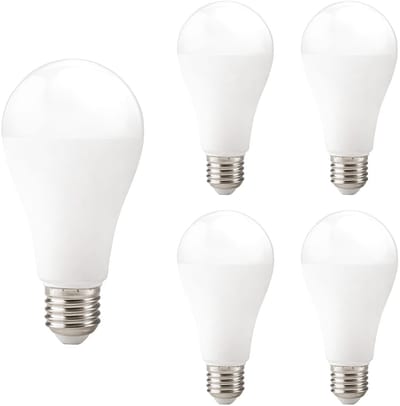 Kobi LED Lamp E27 15W - 1500lm - 3000K - 230V - Standaardvorm - Voor Grote Armaturen, Eetkamer of Woonruimte - 5 stuks