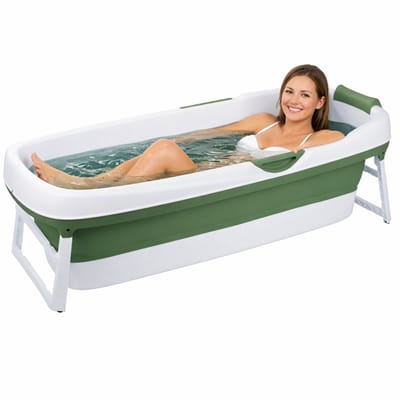 HelloBath® Opvouwbaar bad - XXL Goliath (Basic) - Groen - 157cm - Inklapbaar bad - Zitbad voor volwassenen - Bath Bucket