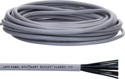 10 meter Lapp 1119804 Ölflex Classic 110 PVC stuurstroomkabel 4x0,75 mm² zonder groen-gele aardgeleider I stuurstroomkabel 4-aderig I kabel 4-aderig