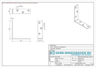 GB Stoelhoek elektrolytisch verzinkt 80mm 82405 (Prijs per 100 stuks)