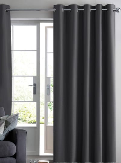 Maroyathome RUBEN - Gordijn - Verduisterend - met Ringen - kant en klaar - 150 x 260 cm - 150 cm breedte en 260 cm lengte - Antraciet - 1 Stuk