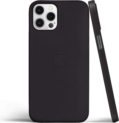 ShieldCase Extreem dun geschikt voor Apple iPhone 12 / 12 Pro hoesje - 6.1 inch - zwart + glazen Screen Protector - Ultra dun hoesje - Super dunne case - Dun hoesje - Zwarte case + glas