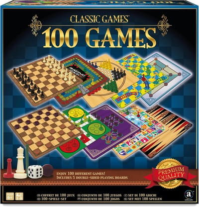 100 Spellen Collectie - Klassieke Bordspellen - Familie Plezier - Alle Instructies Inbegrepen - 28x28x0.1 cm - Meerkleurig