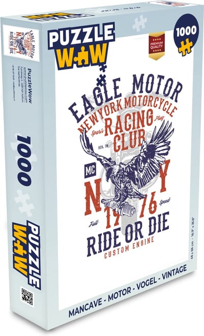 Puzzel Mancave - Motor - Vogel - Vintage - Legpuzzel - Puzzel 1000 stukjes volwassenen