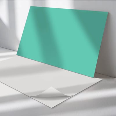 Wallfluent Vinyl Wandpaneel - Muntkleur Zelfklevend Muurpaneel - 100 cm x 50 cm - Turkoois Vinyl Wandpaneel - Verpakking van 1 stuk - Rechthoekig Wandbekleding Vinyl - Patroon Wandpaneel - Vinyl Wandbekleding - Wandpaneel Keuken en Badkamer