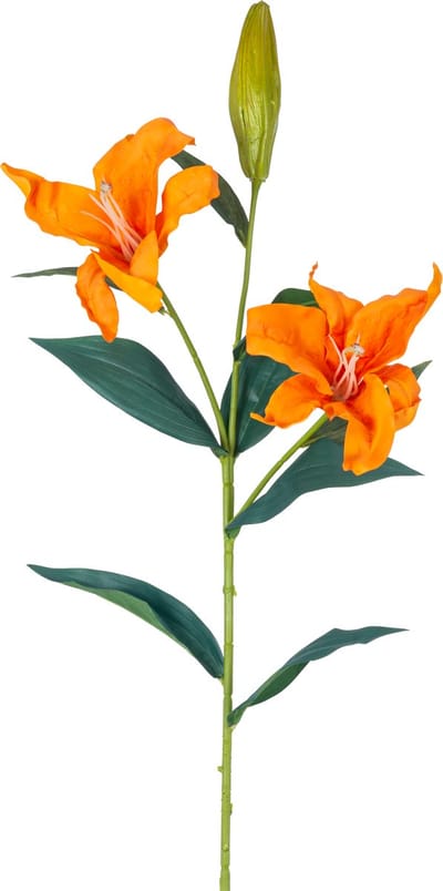 Easyplants | Kunstbloem Lelie Real Touch oranje 95 cm | Zijde | Nepbloemen | oranje | Onderhoudsvrij | Kant-en-klaar