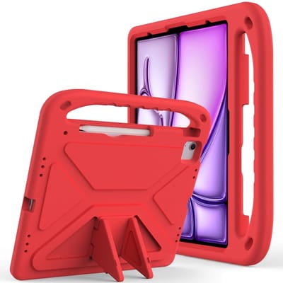 Coverup Tablethoes geschikt voor iPad Air 13 (2024/2025/2026) / Pro 13 (2024/2025) Hoesje - ShockProof Kids Case - Rood