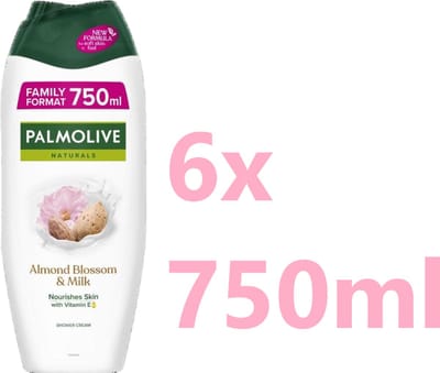 Palmolive Douchegel Almond Blossom &Almond Milk - 6 x 750 ml - Voordeelverpakking