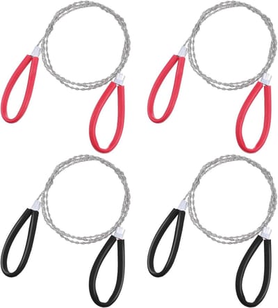 Handkettingzaag 80cm - 4-delige RVS Draadzaag voor Tuinieren, Kamperen en Outdoor Activiteiten, Compact en Makkelijk Op te Bergen