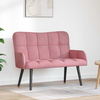 vidaXL - 2-Zits - Sofa - Roze - 115 - x - 61 - x - 87 - cm - fluweel