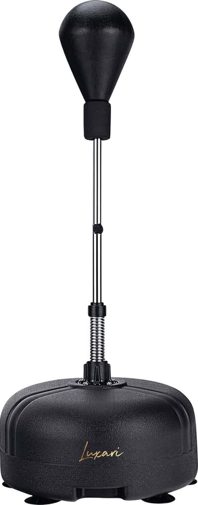 Luxari - Staande Boksbal Pro - Inclusief Bokshandschoenen - Verstelbaar tot 125-160 cm hoogte - Reflex Bal - Bokspaal voor Gevorderden - Bokspaal - Boksbal op Standaard - Boksbal Staand