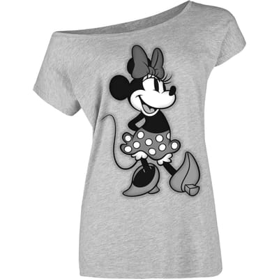 Mickey & Minnie Mouse - Disney T-shirt - Minnie Mouse - Beauty - S tot 3XL - voor Vrouwen - grijs