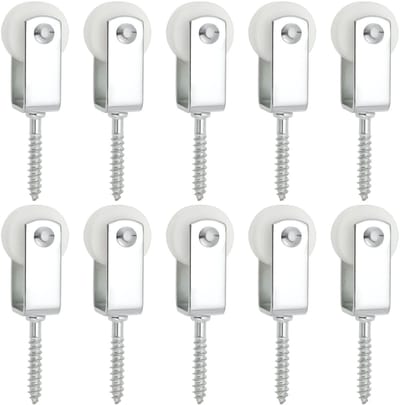 Dailygoods- Katrollen 25mm - Nylon Katrollen - Takel voor Binnen - Opknoping - Compacte Montage 38x6mm - Slijtvast en Ruimtebesparend - Waslijnkatrollen