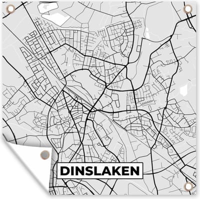Tuin poster Stadskaart - Duitsland - Plattegrond - Dinslaken - Kaart - 200x200 cm - Tuindoek