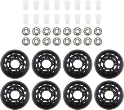 Dailygoods- Rolschaatswielen 64mm 82A - 8-pack - Inline Skate-wielen - PU Materiaal - Binnendiameter 6/8mm - Voor Indoor/Outdoor Skaten - Skatewielen