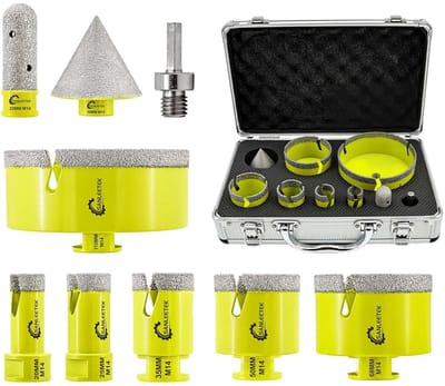Diamant Boor Bit Set - Tegelboor Set - Materiaalboren - Vacuüm Gesoldeerd - 9 Stuks - Zilver
