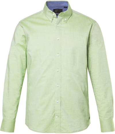 JP 1880 - Heren - Overhemd lange mouwen buttondown kraag two-tone Modern Fit - Pistache - Maat 3XL