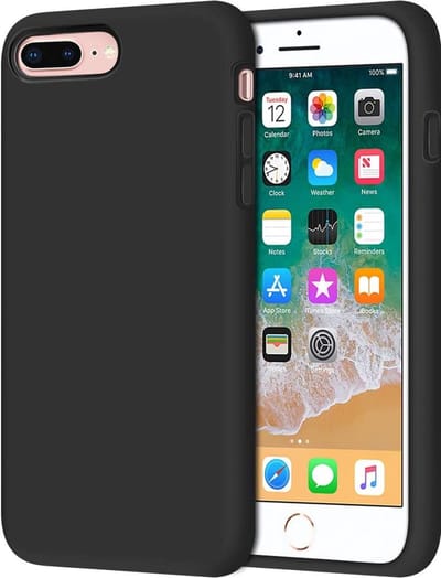 Siliconen Telefoonhoesje - Geschikt voor iPhone 7 Plus - Hoesje - Back Cover - Zwart