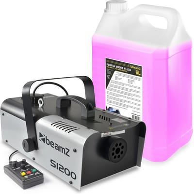 Rookmachine - BeamZ S1200 met o.a. timer & 5 liter rookvloeistof - 1200W