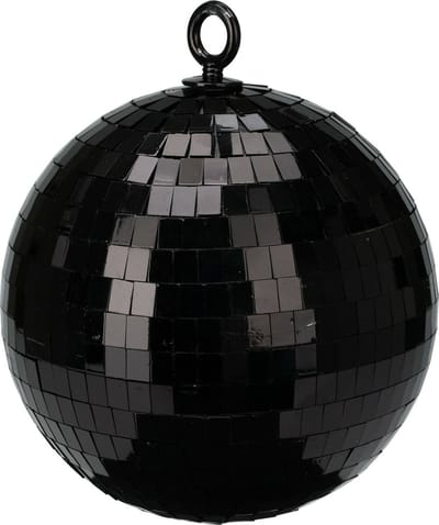 Christmas Decoration discobal kerstbal - 1x - zwart -15 cm -kunststof