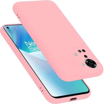 Cadorabo Hoesje geschikt voor OnePlus Nord 2T in LIQUID ROZE - Beschermhoes gemaakt van flexibel TPU silicone Case Cover