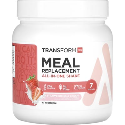 TransformHQ, maaltijdvervanger, alles-in-één shake, aardbeien & room, 10,3 oz (287 gr)