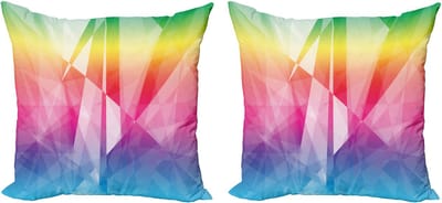 ABAKUHAUS Panne Decoratieve Kussenhoes, Set van 2, Modern Accent Dubbelzijdige Digitale Print, 50x50 cm, Multicolor