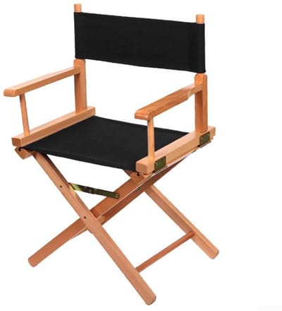 1 set Directeursstoelen Opvouwbare Stoelenhoezen Draagbare Directeursstoelen Club Stoelen Canvas Zithoezen voor Directeurstoel (Zwart)