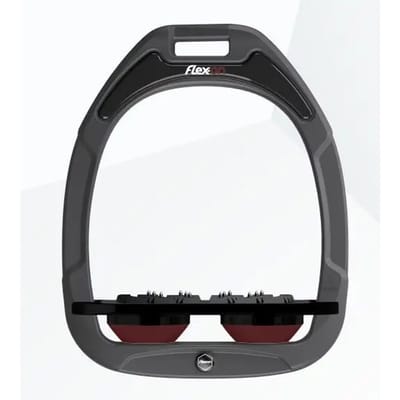 Plat Ultra Grip Stijgbeugels Antraciet/Zwart/Bordeaux Flex-On Green Composite