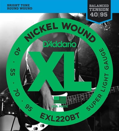 D'Addario 4er bas XL Balanced 40-95 40-55-70-095, EXL220BT - Snarenset voor 4-string basgitaar