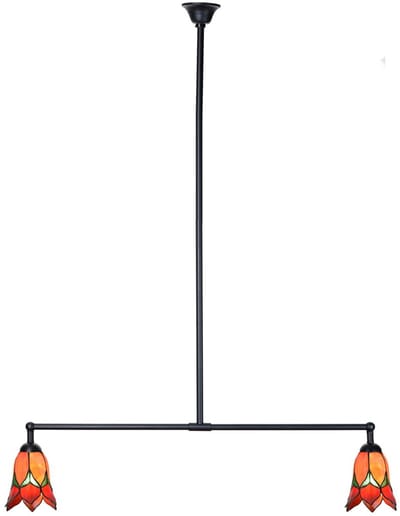 Tiffany T-lamp 2 lichts Lovely Flower Red - Art Deco Trade