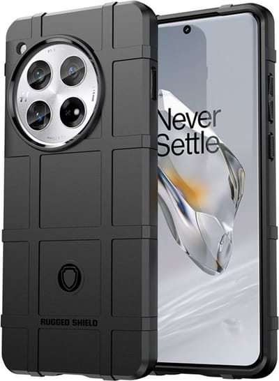 MobyDefend Hoesje - Geschikt voor OnePlus 12 - Rugged Shield TPU Backcover - Zwart